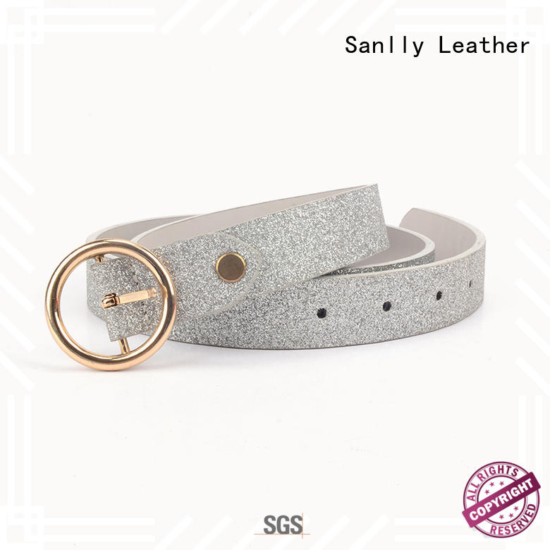 Sanlly leather ladies burgundy belt Suppliers