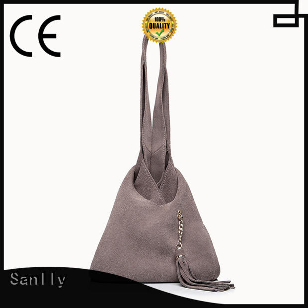 Sanlly suede womens leather tote bag customization for modern women
