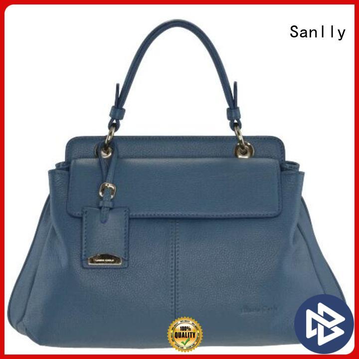 Sanlly leather ladies leather handbags leopard haircalf design for winter