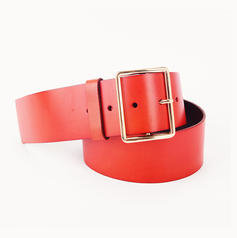 Sanlly belts brown leather belt gold buckle supplier for girls-1