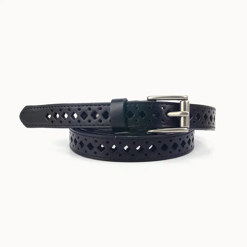 Punched Hole Customized Women Fashion Leather Belt leather belt hole puncher black belt laser punching belt
