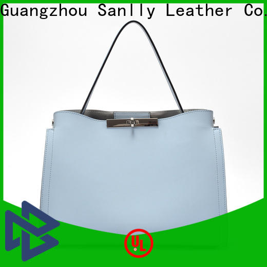 Sanlly purple blue leather handbags and purses Supply for modern women