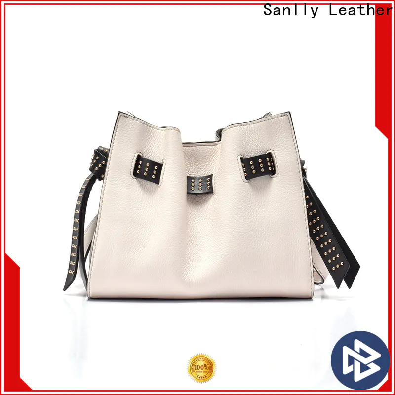 Sanlly daily brown leather side bag buy now for shopping