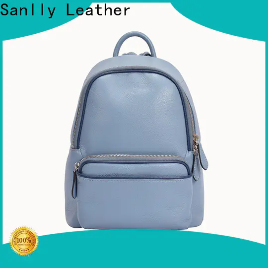 Sanlly real black leather womens backpack buy now for women
