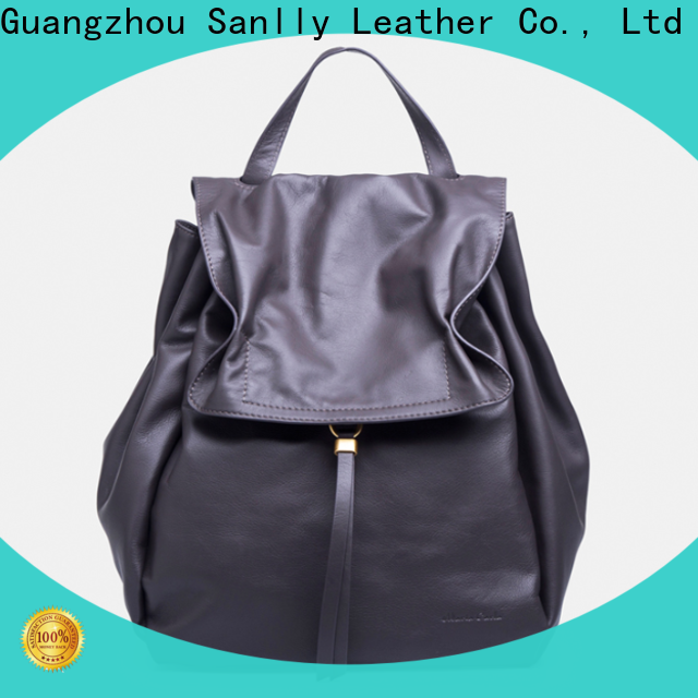Sanlly ladys small black leather backpack purse for business for modern women
