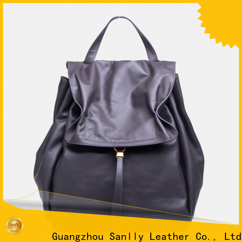 Sanlly top leather backpack bag company for women