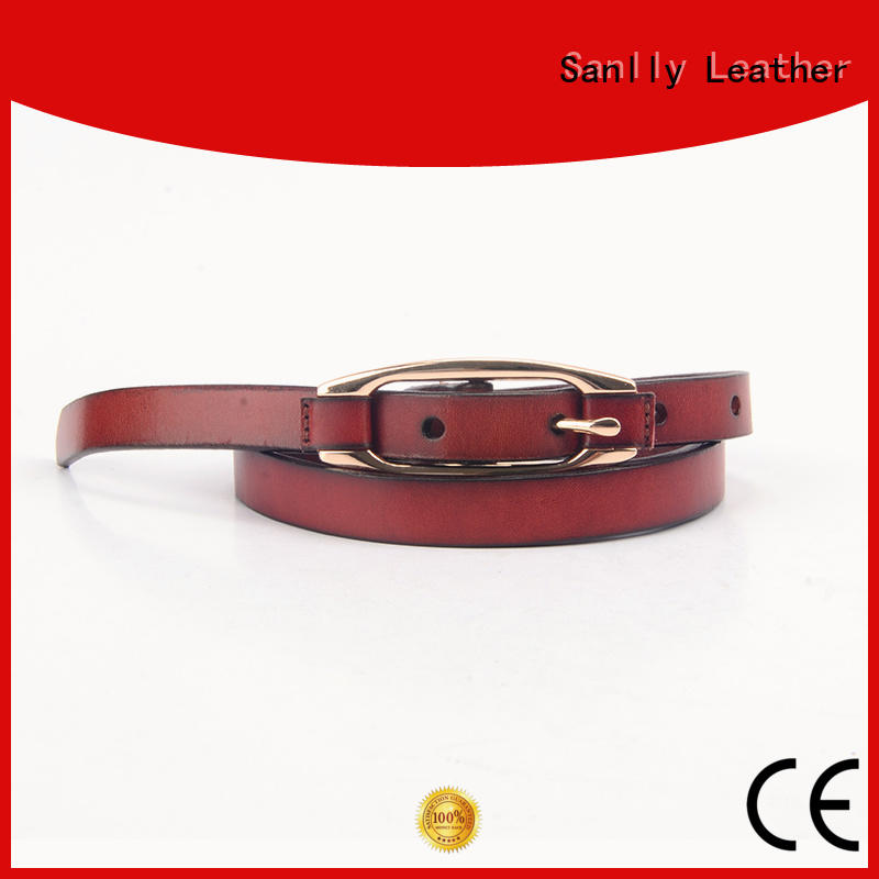 Sanlly solid men's fashion leather belts free sample for modern men