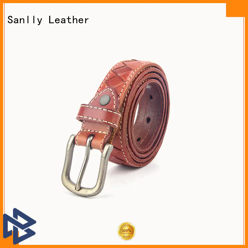 Sanlly high-quality men's leather belts free sample for men