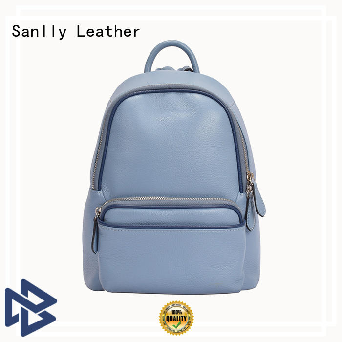 Sanlly real mens leather backpack free sample for girls