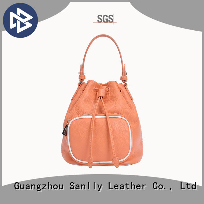 Custom brown leather tote handbag cool ODM for shopping