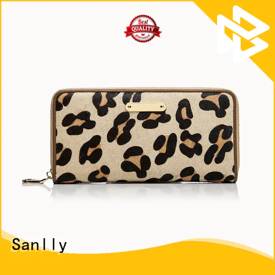 Sanlly card women's trifold leather wallet customization for women