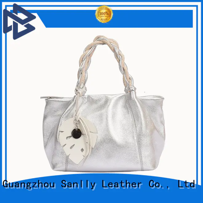 Sanlly soft ladies tan leather handbags Supply for women
