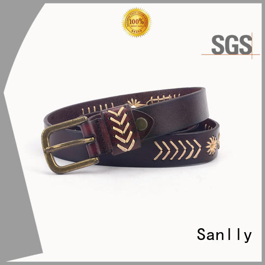 Sanlly Best mens tan leather belt with gold buckle bulk production for men