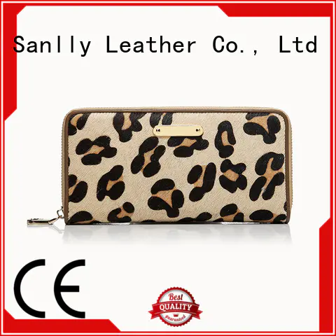Sanlly haircalf ladies leather billfolds ODM for women