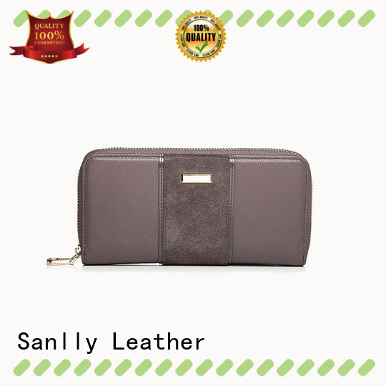 Sanlly card ladies leather wallets bulk production for women