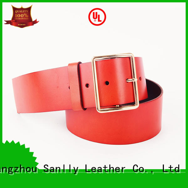 Sanlly New mens brown leather woven belt bulk production for shopping