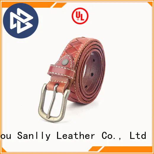 Sanlly Wholesale mens navy leather belt bulk production for shopping