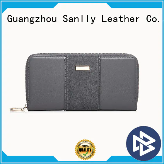 solid mesh soft leather wallet OEM for shopping Sanlly