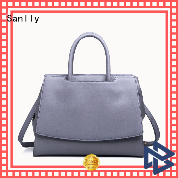 smooth genuine leather handbags OEM for girls Sanlly