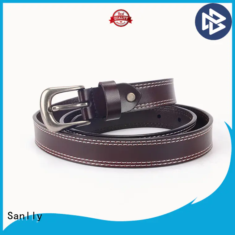 Sanlly design mens navy leather belt free sample for shopping
