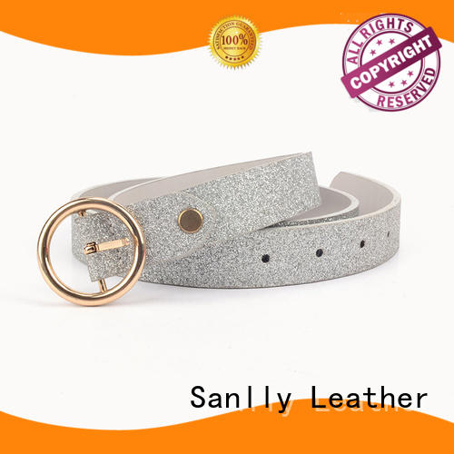 High-quality ladies black belt with silver buckle womens manufacturers
