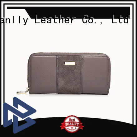 Sanlly latest leather zip wallet women's OEM for modern women