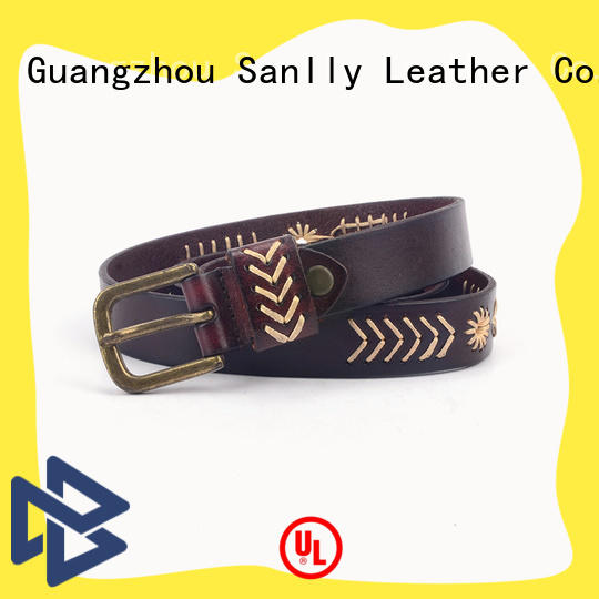 Sanlly durable big mens leather belts OEM for men