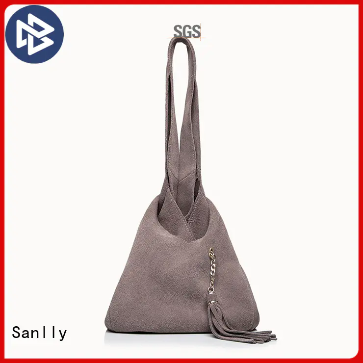 Sanlly solid mesh ladies leather tote bag OEM for shopping