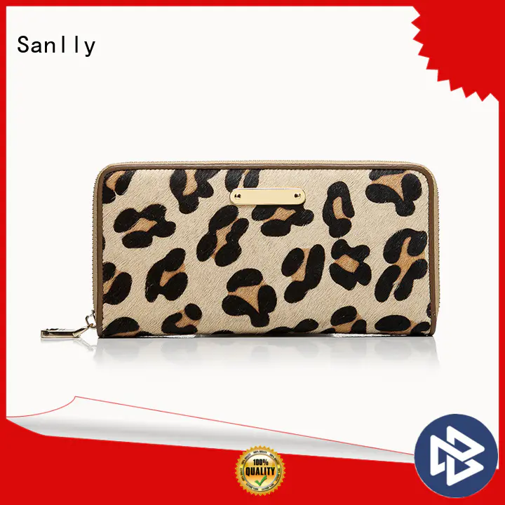 leopard womens card holder wallet design for shopping Sanlly