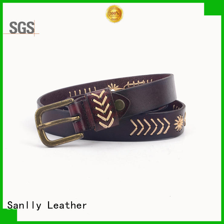 Sanlly Breathable quality mens leather belts free sample for men