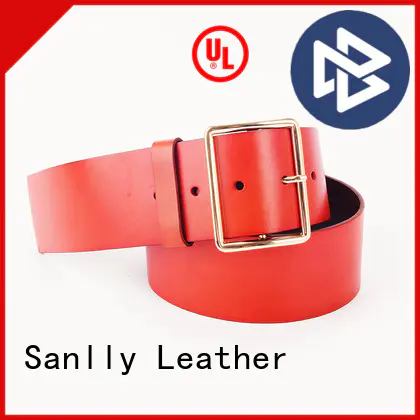 Sanlly fashion black leather belt mens designer manufacturers for men