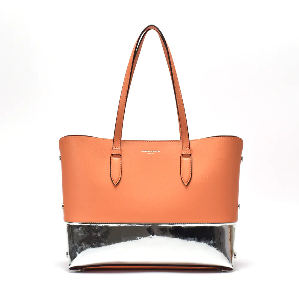 Customized Large Leather Tote two-tone From China