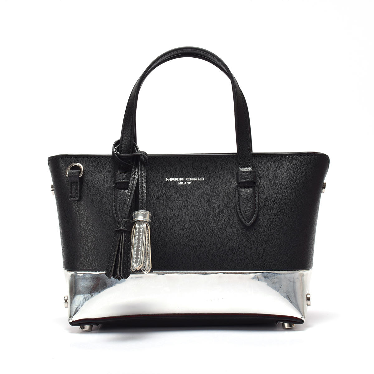 Small Leather tote for ladies/two tone shoulder bag