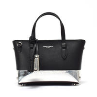 Small Leather tote for ladies/two tone shoulder bag
