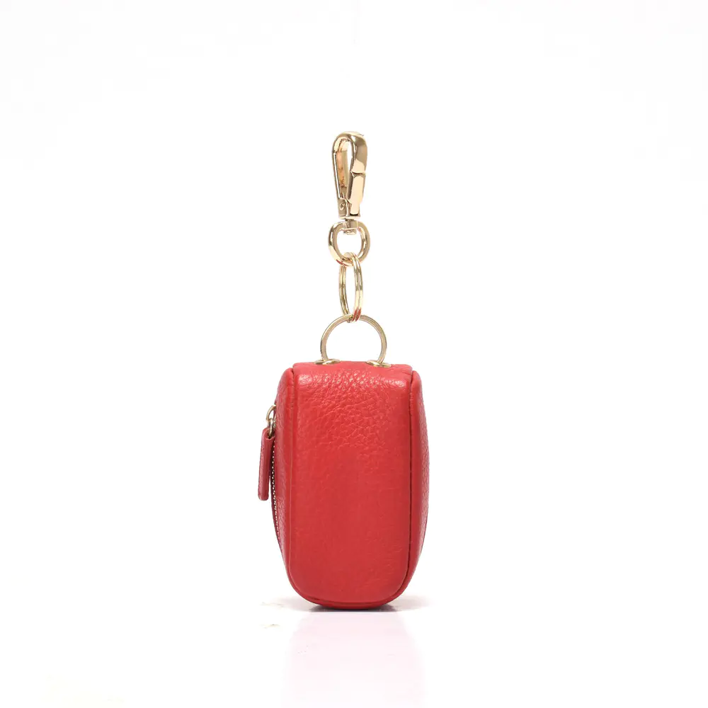 Leather keyfob for women  metal keyring bag