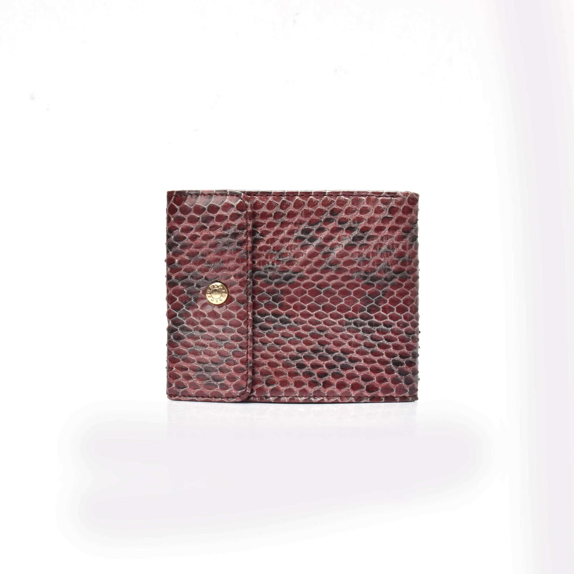 Folding wallet for women python wallet in leather   women's wallet with flap